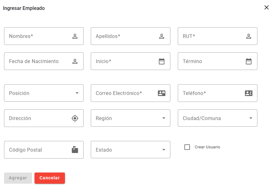 Tablero Empleados Agregar